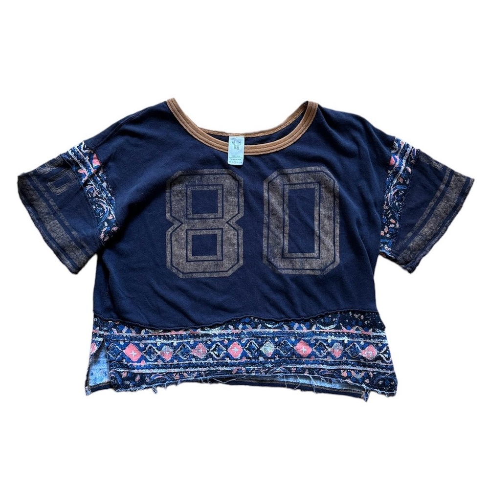 free people cropped varsity ringer tee